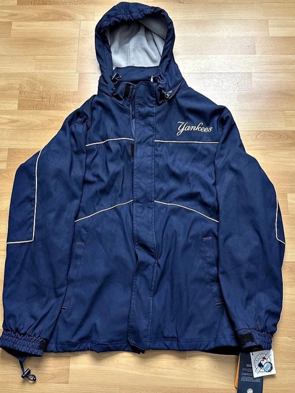 MLB Yankees Hooded Jacket Blue Size Large NWT